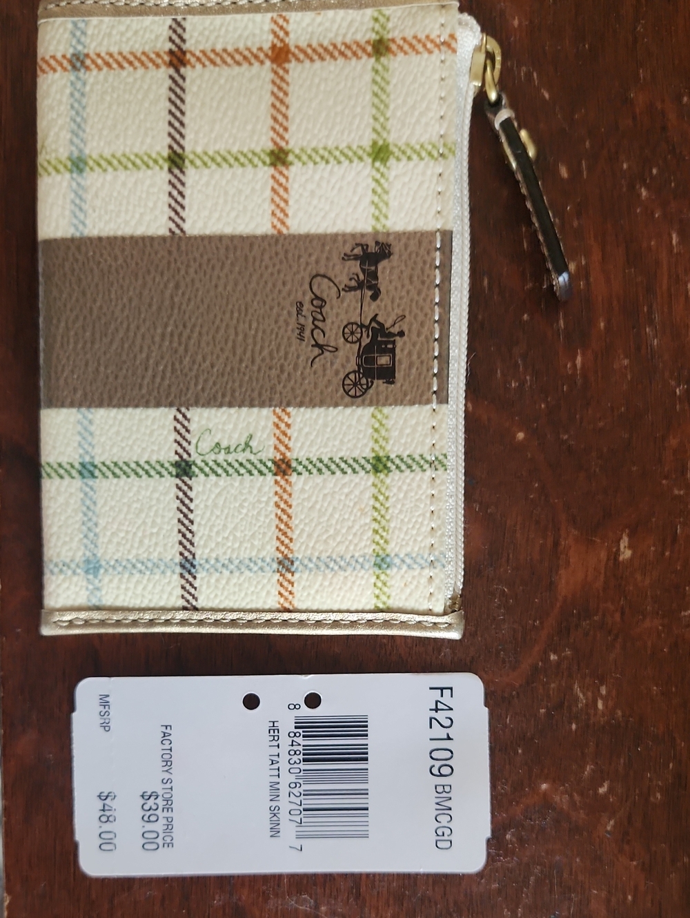 Coach Tatterdall Zip Wallet